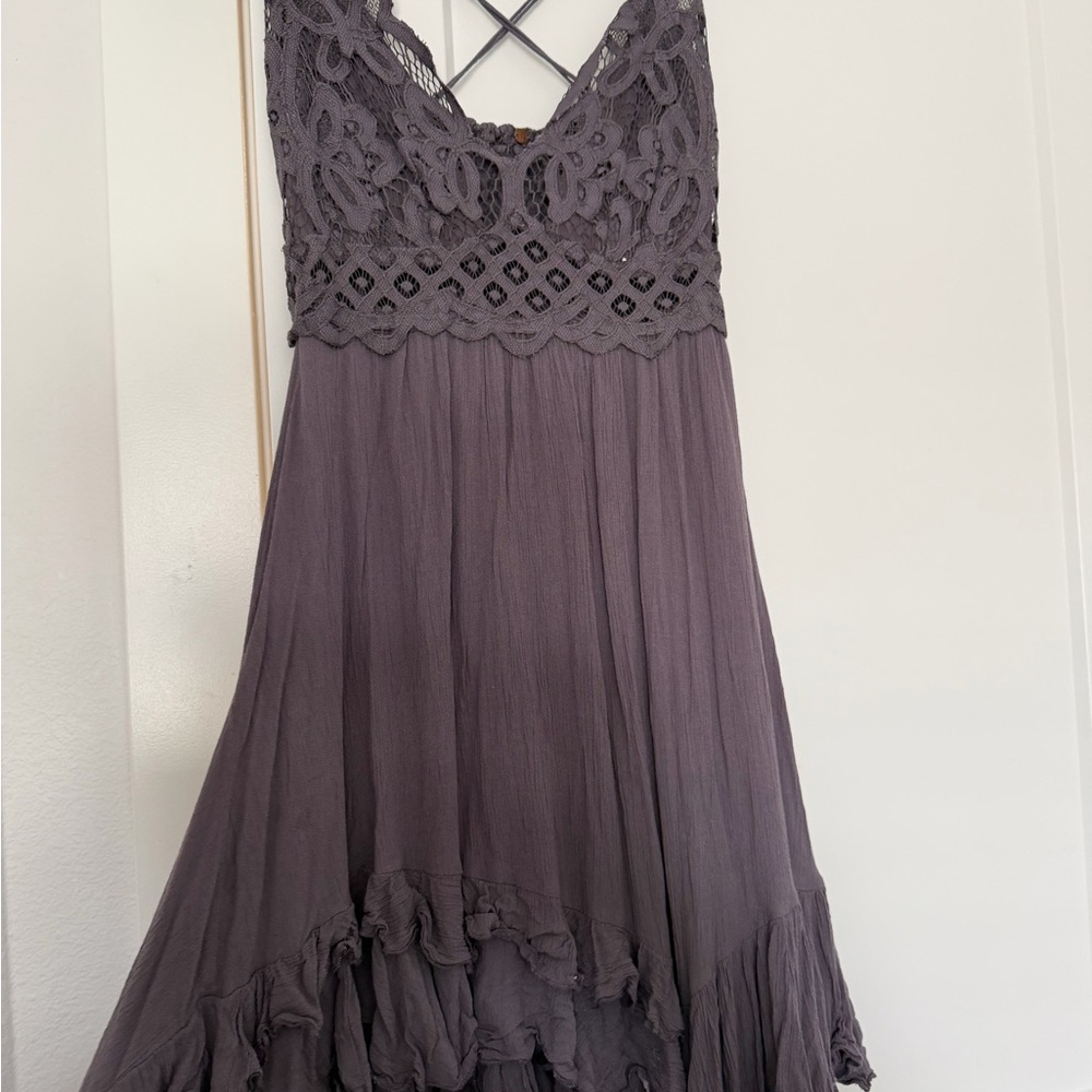 Free People Charcoal Backless Dress